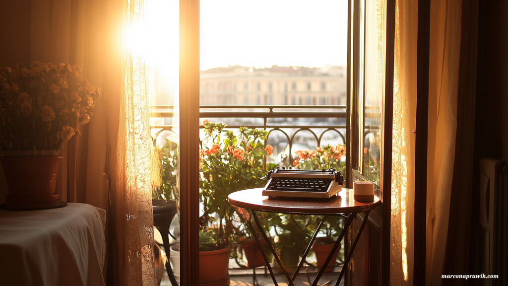 Schriftsteller Hotelzimmer in Italien Wallpaper